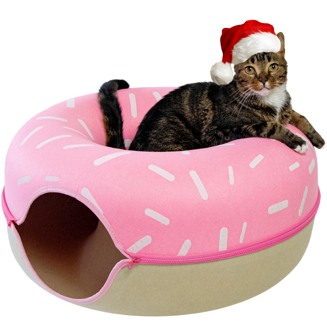 Sprinkled Donut Cat Tunnel Bed Large Cat Tunnel Scratcher