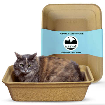 Disposable Litter Boxes - Size Jumbo 4-Pack - Brown