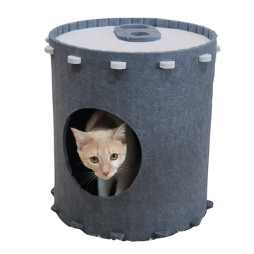 Soda Can Felt Cat Scratcher Cave (Gray)