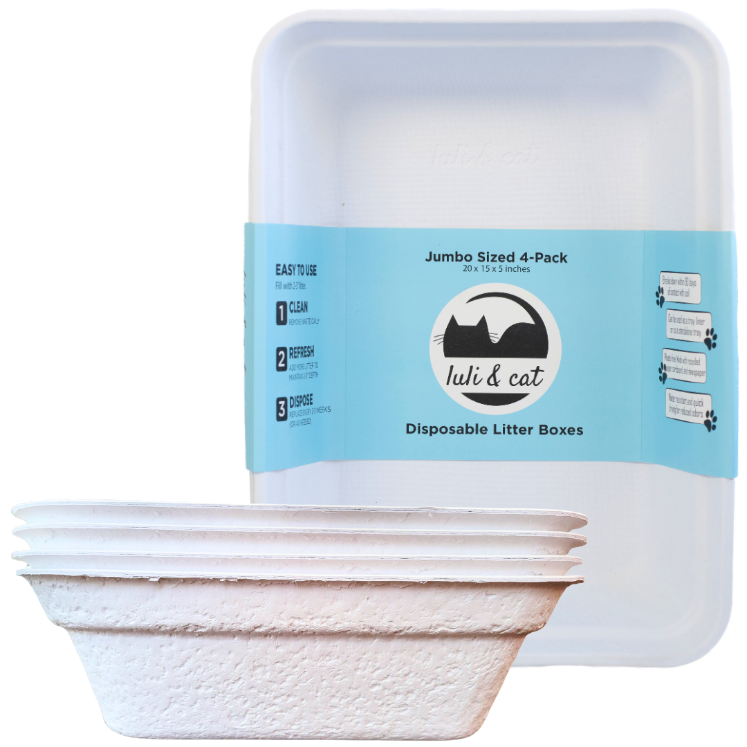 Disposable Litter Boxes Size Jumbo 4Pack White